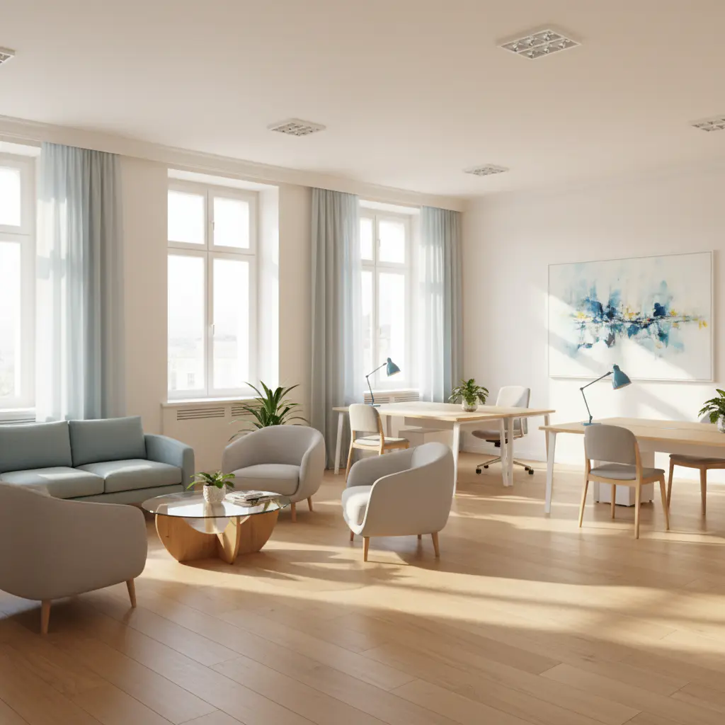 Warm and welcoming modern office space